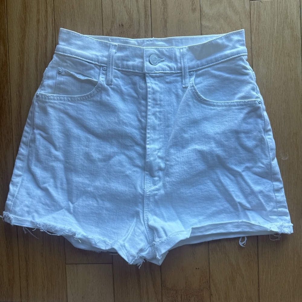 MOTHER White Denim Shorts